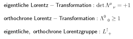 Terminologie bei Lorentz-Transformationen und Lorentz-Gruppe