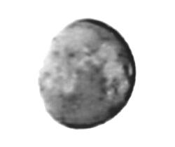 Negativ und grauschattierte Digitalfotografie des Mondes vom 13.04.2003